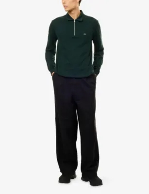 CP COMPANY Half-Zip Long Sleeve Cotton-Stretch Top detail 2