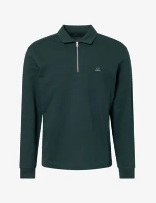 CP COMPANY Half-Zip Long Sleeve Cotton-Stretch Top