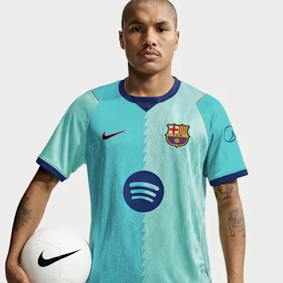 Nike FC Barcelona 2026/27 Stadium Third Men's Nike Dri-FIT Football Replica Shirt - Green Frost/Green Frost/Gym Red/Loyal Blue