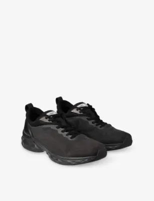 JIMMY CHOO Diamond Run M Knit Jacquard Woven Trainers - EUR 44.5 / 10.5 UK MEN in V BLACK MIX, additional product view 3