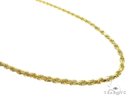 JALGAS - SKYLINE JEWELRY 14K Yellow Gold Diamond Cut Solid Rope Chain 3.5mm 66298 in 18 Inches – Chain