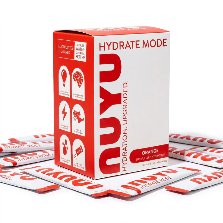NUYU Hydrate Mode Orange Electrolytes 30 Sachets, additional product view 3
