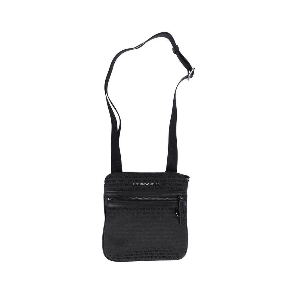 Emporio Armani Allover Lettering Messenger Bag