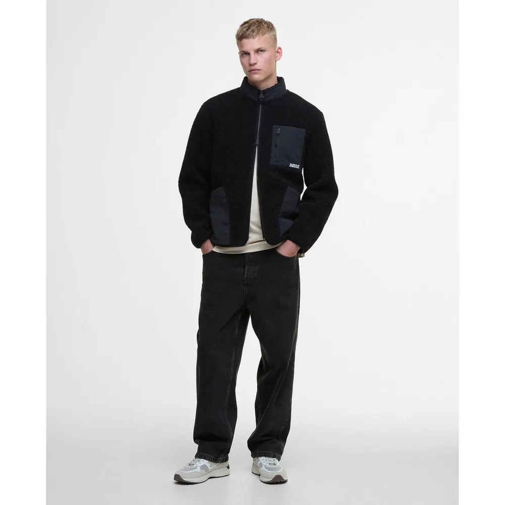 Barbour International Men's Adams Oversized Funnel Neck Long Sleeve Teddy Coat detail 3