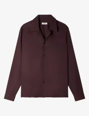 SANDRO Spread-Collar Woven Shirt - MIDNIGHT BLUE