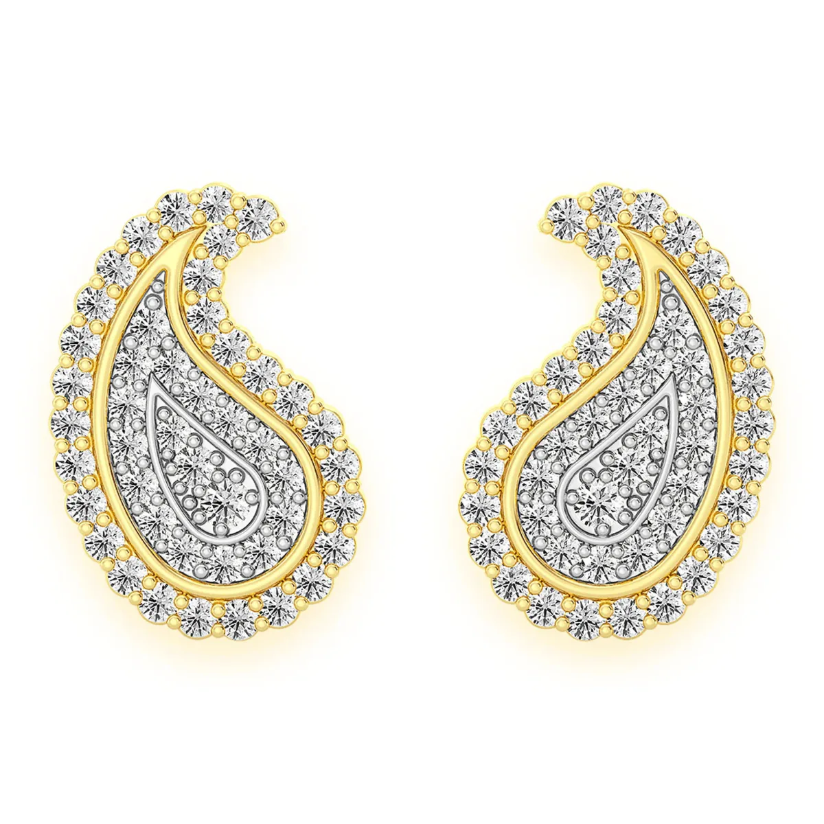 For Him Paisley Diamond Stud Earrings in Rose Gold / Lab Grown Diamond – Earring
