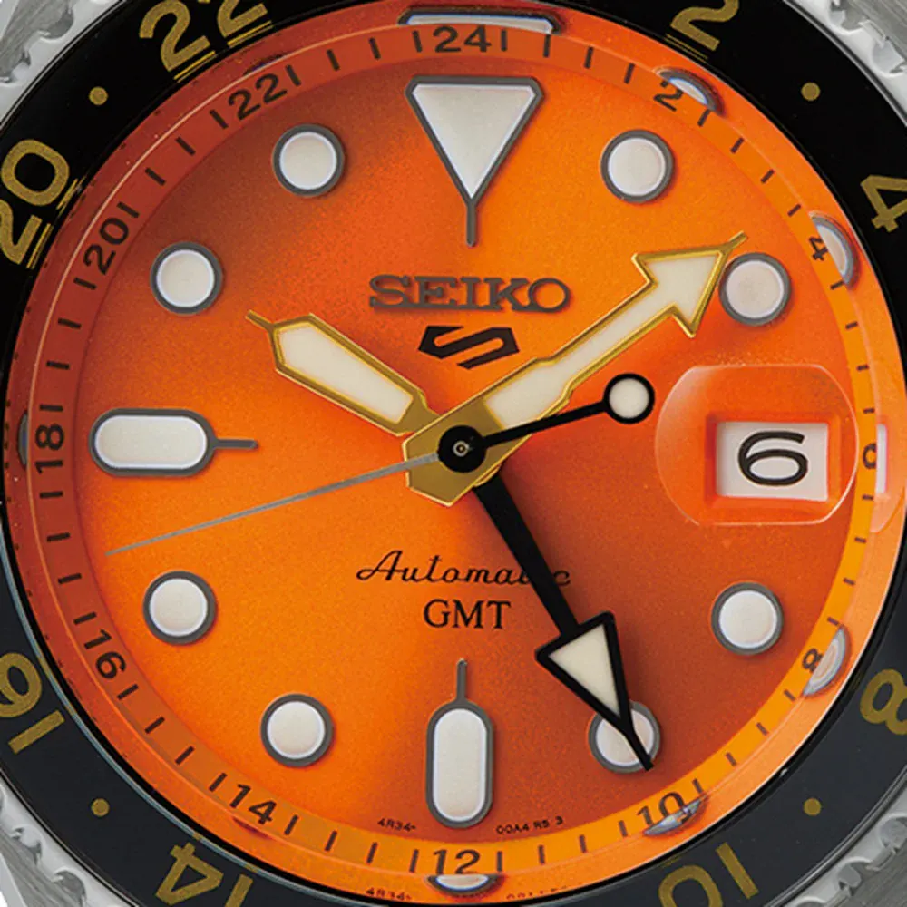 Seiko 5 Sports 'Mikan Orange' GMT SKX Re-Interpretation 42.5mm Mens Watch in Orange, additional product view 2