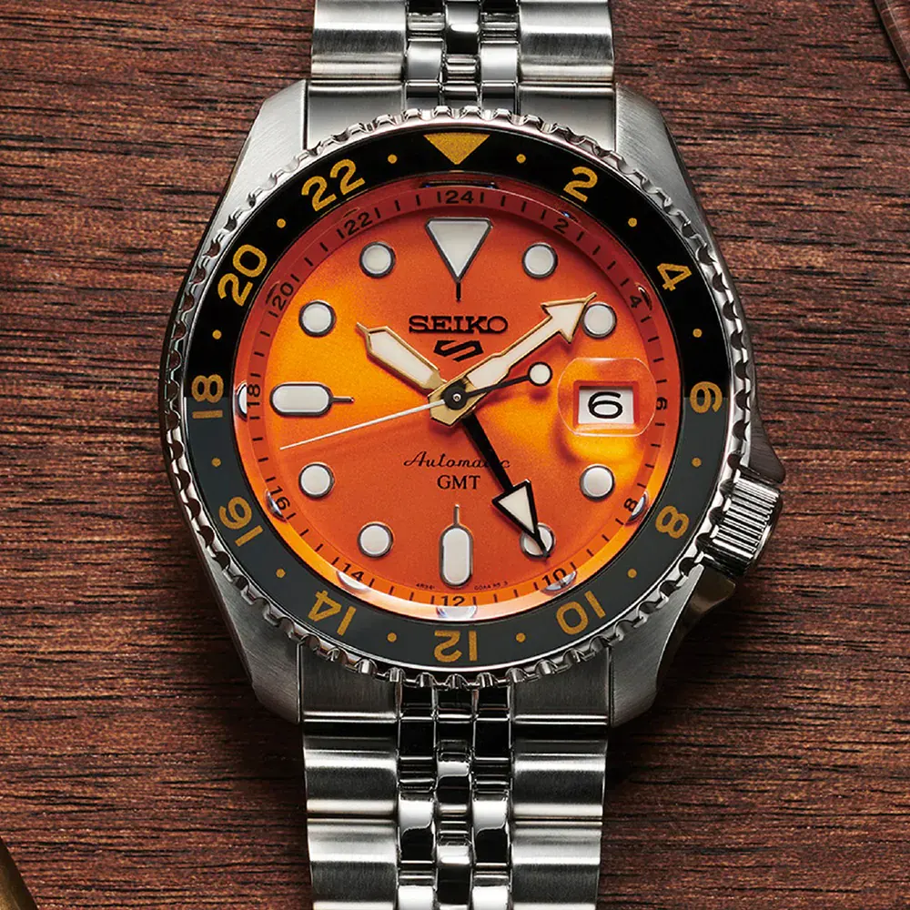Seiko 5 Sports 'Mikan Orange' GMT SKX Re-Interpretation 42.5mm Mens Watch in Orange, additional product view 3