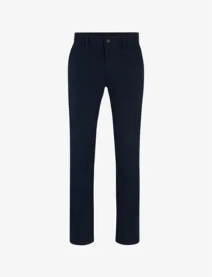 BOSS Casual slim-fit straight-leg stretch-cotton trousers - LIGHT/PASTEL BROWN - 31/32 detail 3