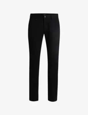 BOSS Casual slim-fit straight-leg stretch-cotton trousers - LIGHT/PASTEL BROWN - 31/32