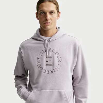 Nike NikeCourt Heritage Men's Dri-FIT French Terry Tennis Pullover Hoodie - Silver Lilac/Taupe Grey in Silver Lilac/Taupe Grey – Nike men's and unisex