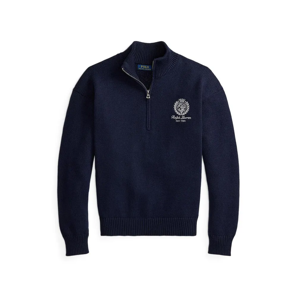 Polo Ralph Lauren Mens Relaxed Fit Quarter Zip Jumper