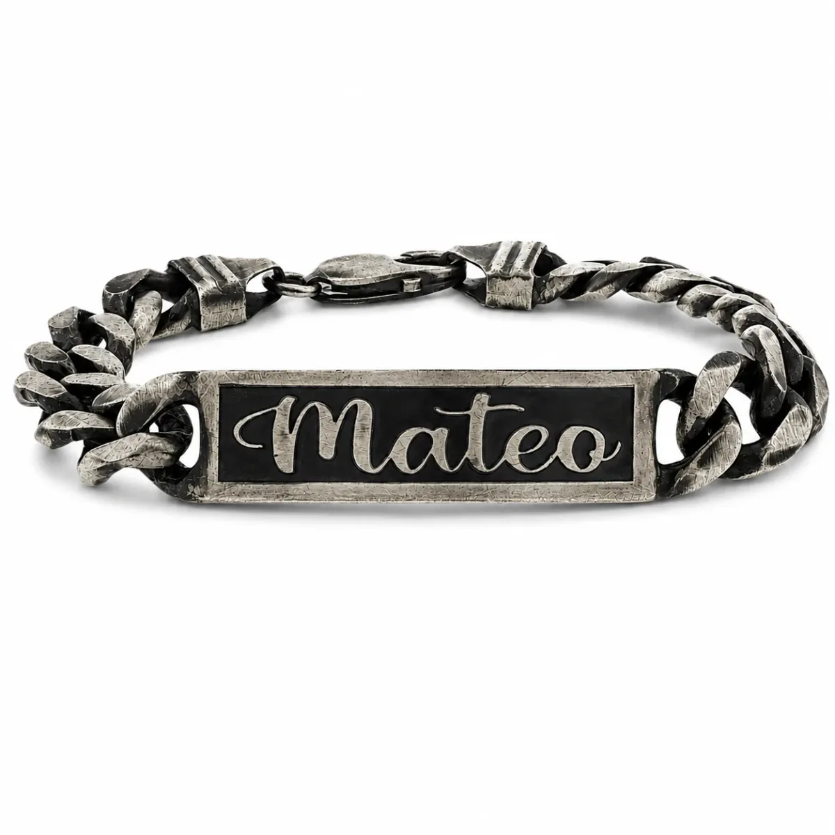 RINA - SUNNY 2 Oxidized Silver Custom Name Bracelet 10mm 71568 – Bracelet