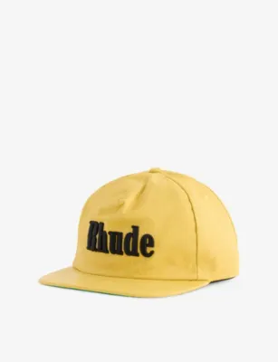 RHUDE Logo-Embroidered Leather Cap