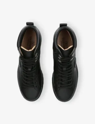VALENTINO GARAVANI Branded Leather Combat Boots - EUR 44 / 10 UK MEN in BLACK, additional product view 2