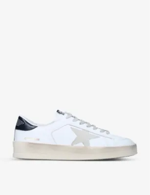 GOLDEN GOOSE Men’s Stardan low-top leather trainers - EUR 45 / 11 UK MEN in WHITE/BLK – Mens | Trainers | Lace up trainers