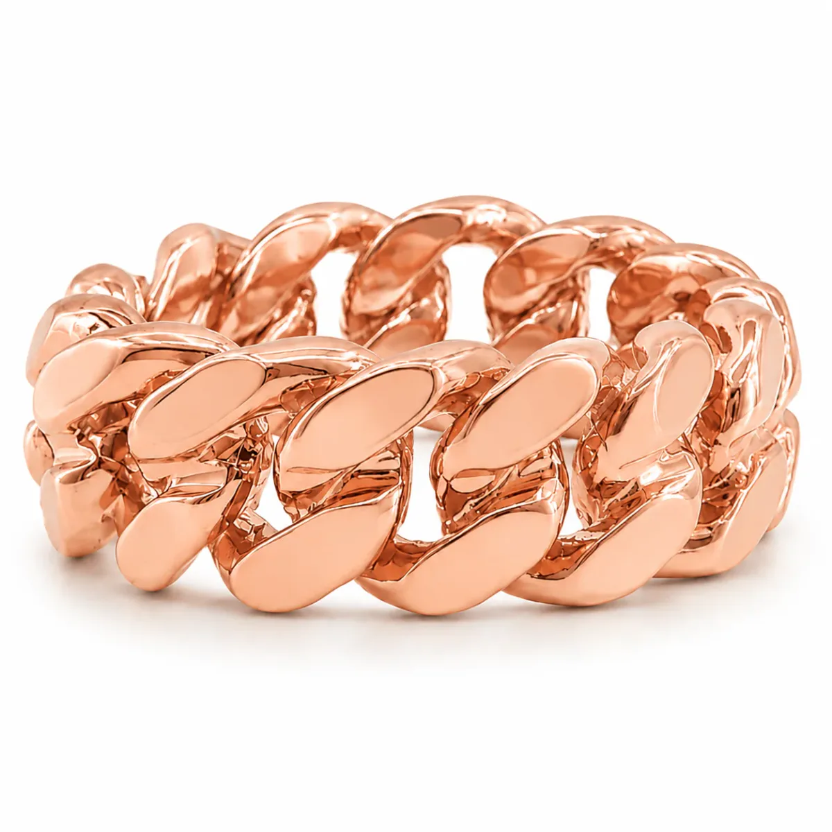 RINA - For Him FACTORY 14k Gold 6mm Miami Cuban Link Ring 45420 in Rose Gold / 10.5 – Ring
