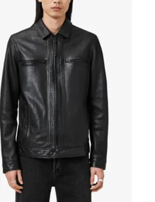ALLSAINTS Luck Regular-Fit Leather Jacket detail 3
