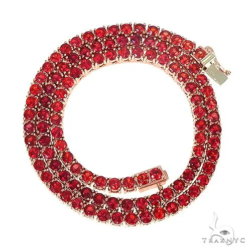 PIA - For Him GEMSTONES Red Sapphire Tennis Chain 66863 in Rose – Chain
