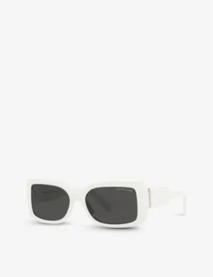 MICHAEL KORS MK2165 Corfu rectangular-frame acetate sunglasses in WHITE, additional product view 2