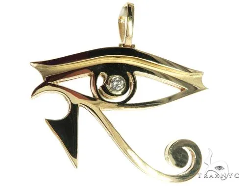 RINA - For Him FACTORY Custom Made Bezel Diamond Eye of Horus Pendant Egyptian Evil Eye 63812 in Rose Gold – Pendant