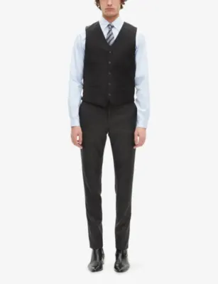 THE KOOPLES Darted-front slim-fit wool waistcoat detail 2