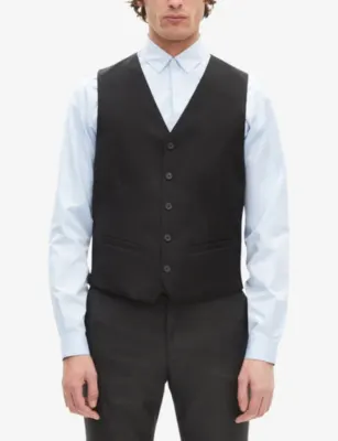 THE KOOPLES Darted-front slim-fit wool waistcoat detail 3