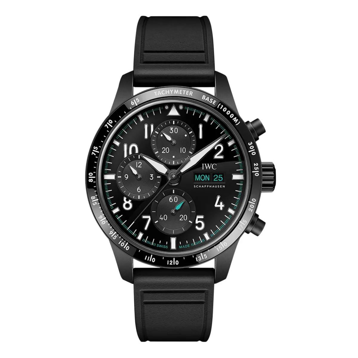 IWC Pilot Performance Chronograph 41mm Mercedes AMG Petronas Formula OneTM Team Mens Watch Black Rubber