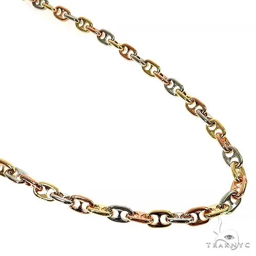 JALGAS - ASTOURIAN 14K Three Tone Gold Solid Anchor Link Chain 7.2mm 67398 in 24 Inches – Chain