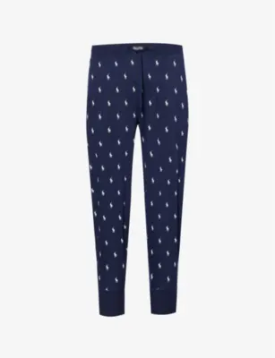POLO RALPH LAUREN Cotton-jersey all-over logo-print jogging bottoms