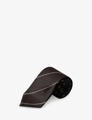 ETON Striped Woven Silk Tie