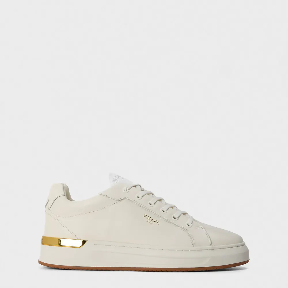 Mallet Grftr Low Trainers in White Leather – Footwear