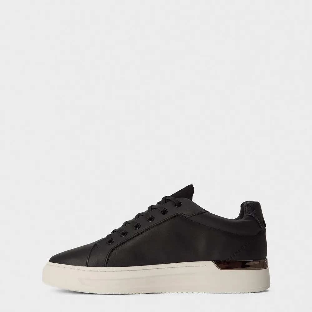 Mallet Grftr Low Trainers in Black Leather, additional product view 2