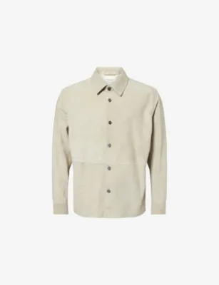 FRAME Collared Button-Up Suede Shirt