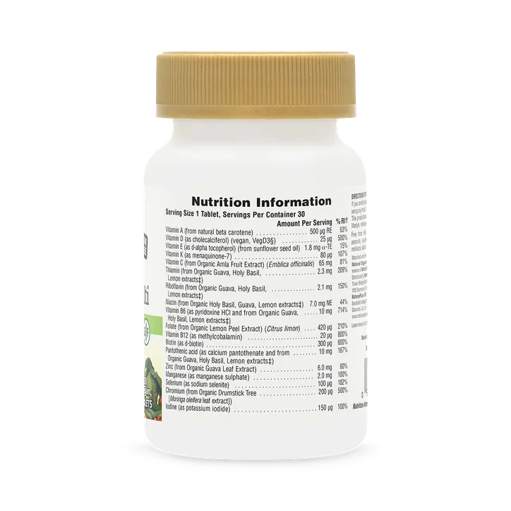 NaturesPlus Source of Life® Garden Organic Men's Once Daily Multi 30 Vegan Tablets, additional product view 2