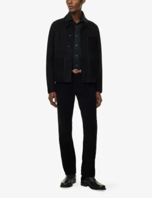TOM FORD Patch-Pocket Suede Chore Jacket detail 2