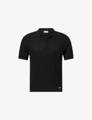 BELIER Enzo Chevron-Knit Polo Shirt