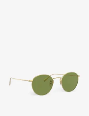 OLIVER PEOPLES OV1186S Coleridge Sun metal and crystal round sunglasses detail 2
