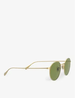 OLIVER PEOPLES OV1186S Coleridge Sun metal and crystal round sunglasses detail 3