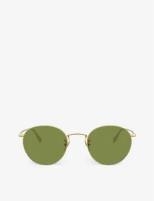 OLIVER PEOPLES OV1186S Coleridge Sun metal and crystal round sunglasses