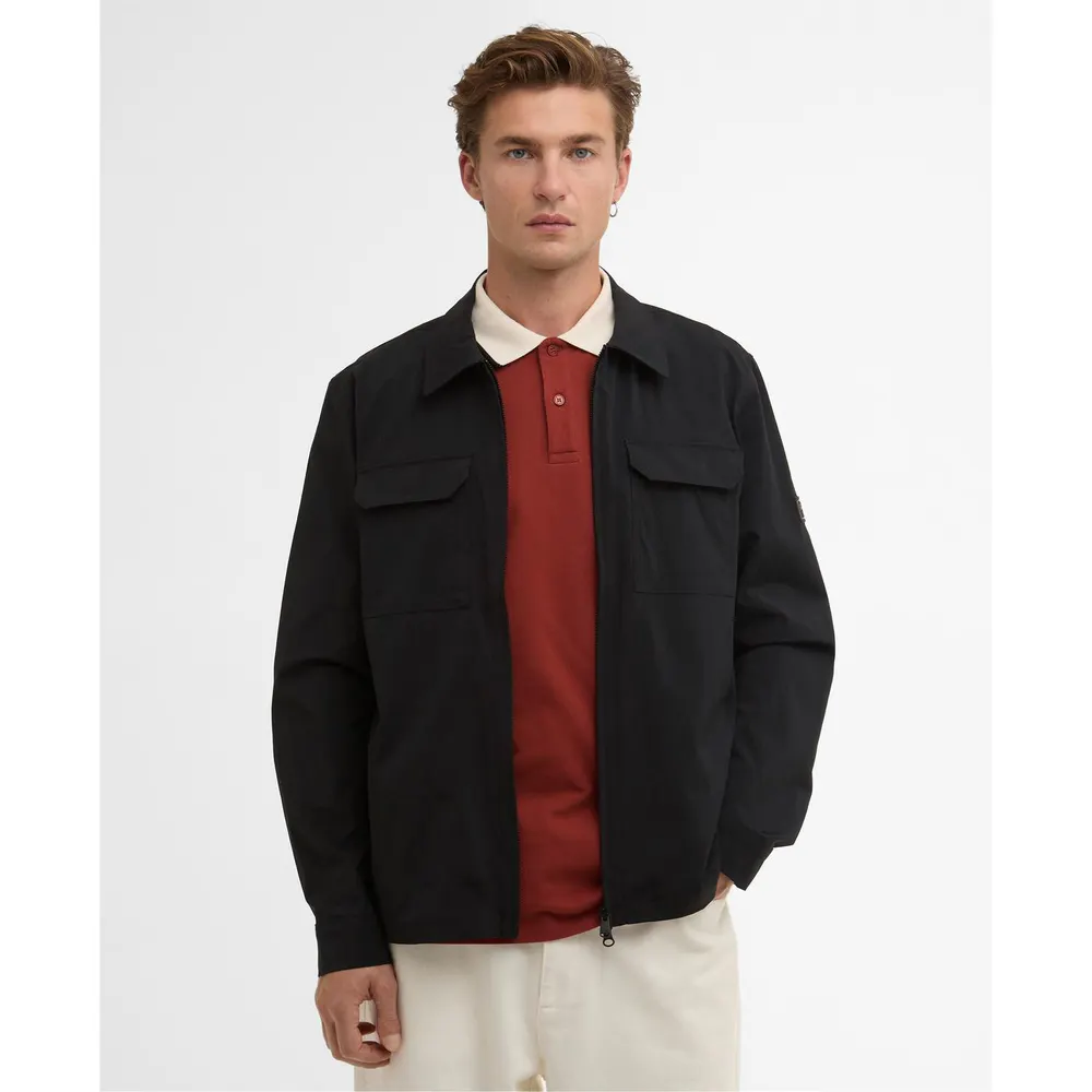 Barbour International Mens Tucson Overshirt in Black BK11, additional product view 2