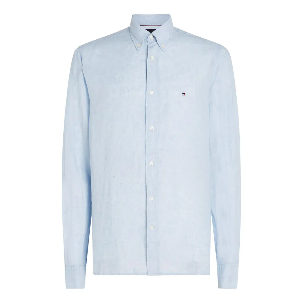 Tommy Hilfiger Men's Pigment Dyed Long-Sleeve Plain Shirt