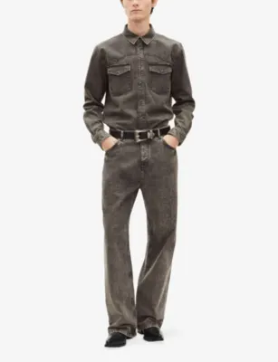 THE KOOPLES Faded-Wash Chest-Pocket Denim Shirt detail 2