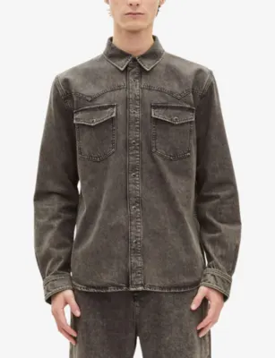 THE KOOPLES Faded-Wash Chest-Pocket Denim Shirt detail 3