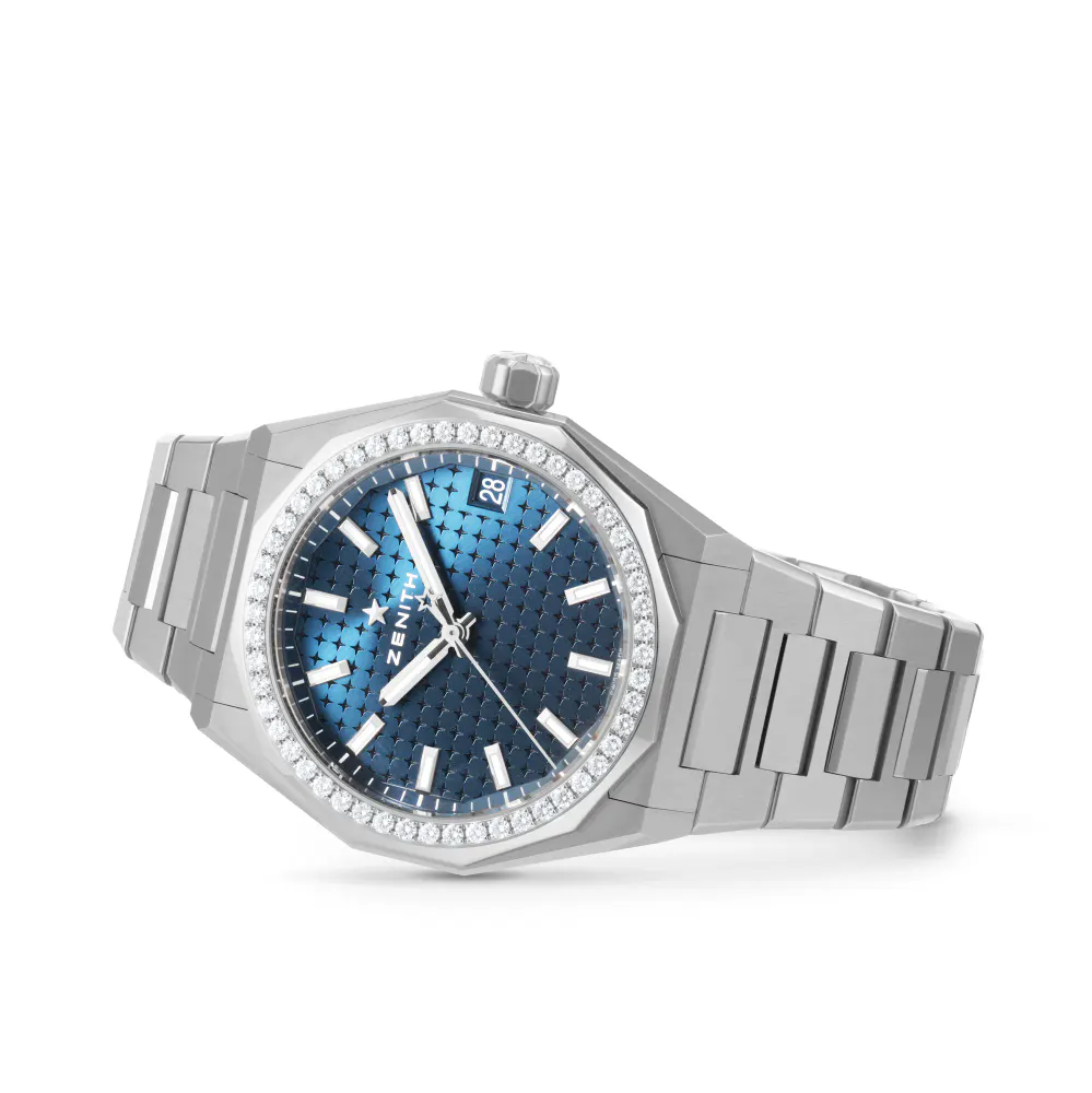 Zenith Defy Skyline 36mm Steel and Diamonds Automatic Watch - Blue detail 2
