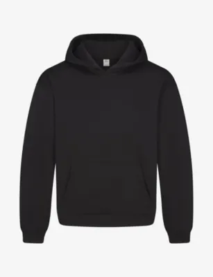 SKIMS Fleece Lounge Relaxed Cotton-Jersey Hoody - Washed Onyx detail 2
