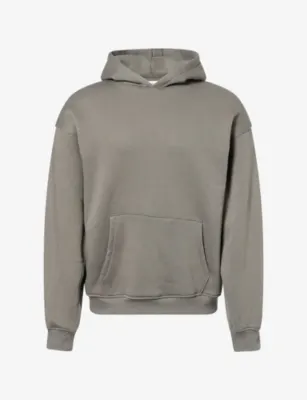 SKIMS Fleece Lounge Relaxed Cotton-Jersey Hoody - Washed Onyx