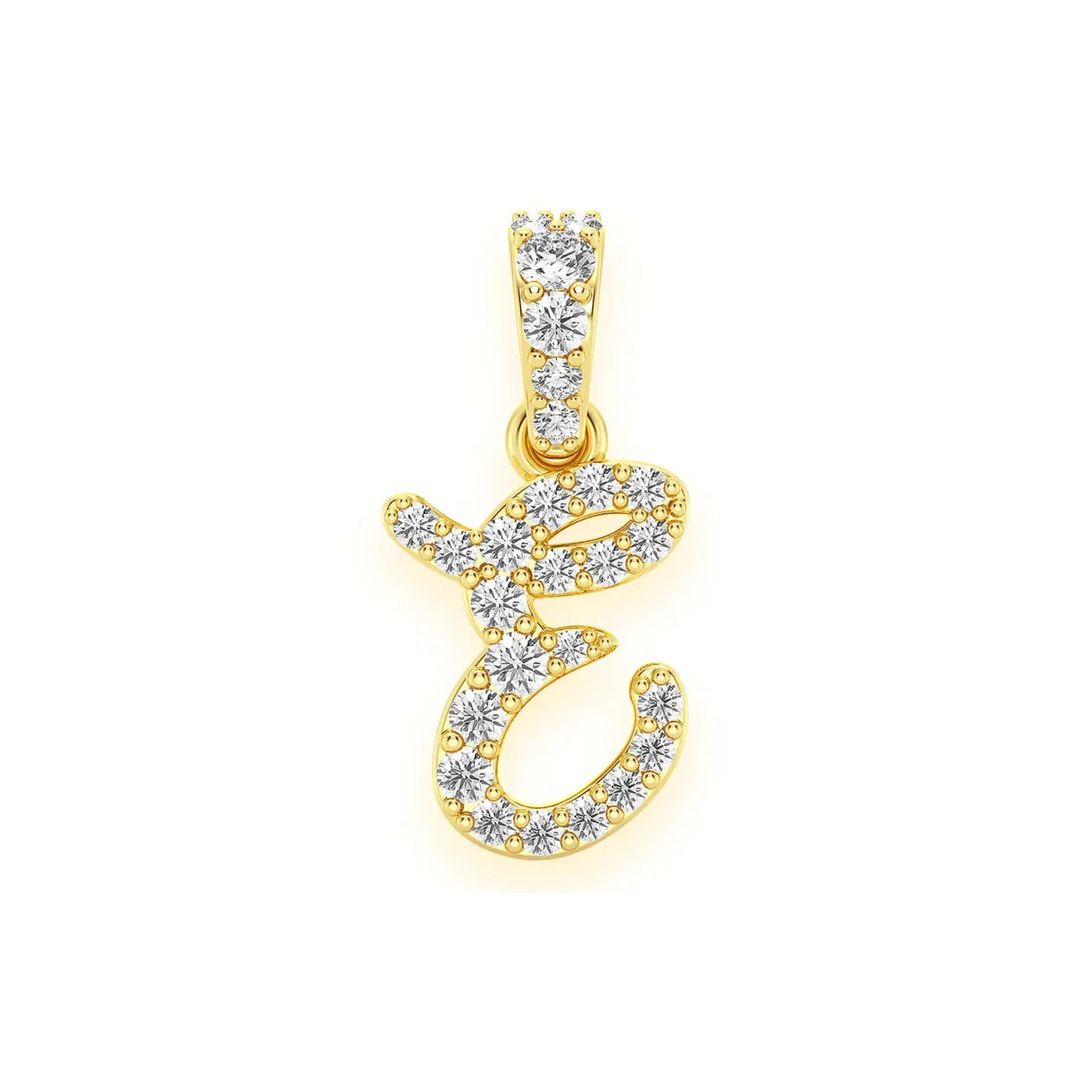 For Him Cursive Custom Letter Diamond Pendant in Rose Gold / A / Natural Diamond – Pendant