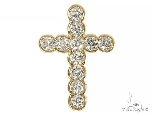 RINA - For Him FACTORY Unisex 11 Stones Diamond Bezel Cross 16740 in Rose Gold – Pendant