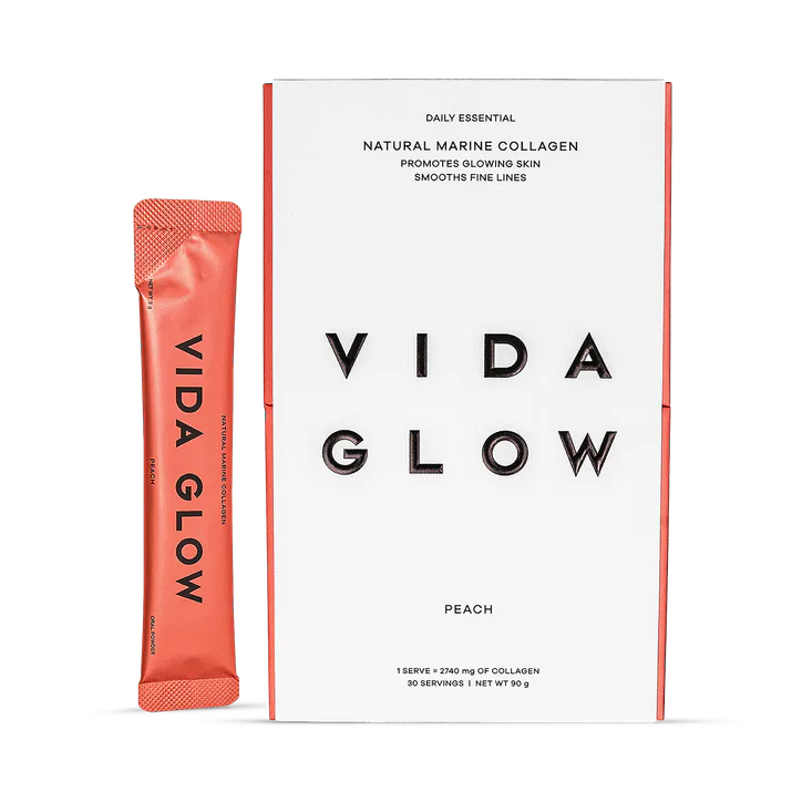 Vida Glow Marine Collagen Peach Food Supplement With Sweetener 30 Sachets